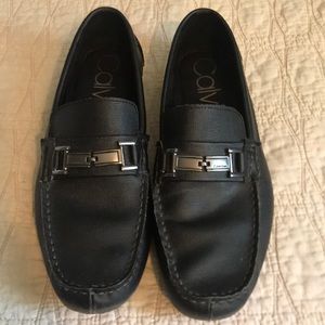 Calvin Klein magnus weave emboss black loafers